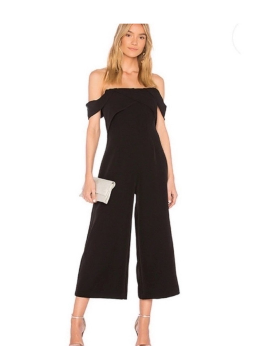 Keepsake the label revolve black Off-Shoulder wide leg  Black Jumpsuit medium